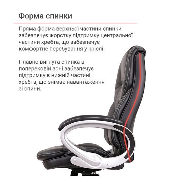 Крісло офісне Відаго з покращеним механізмом гойдання та фіксації Чорний (PU) 127057 фото